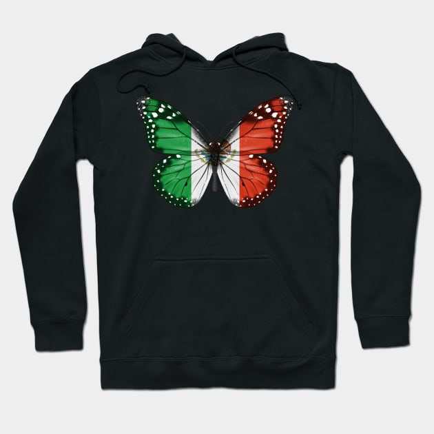 Mexican Flag  Butterfly - Gift for Mexican From Mexico Hoodie by Country Flags